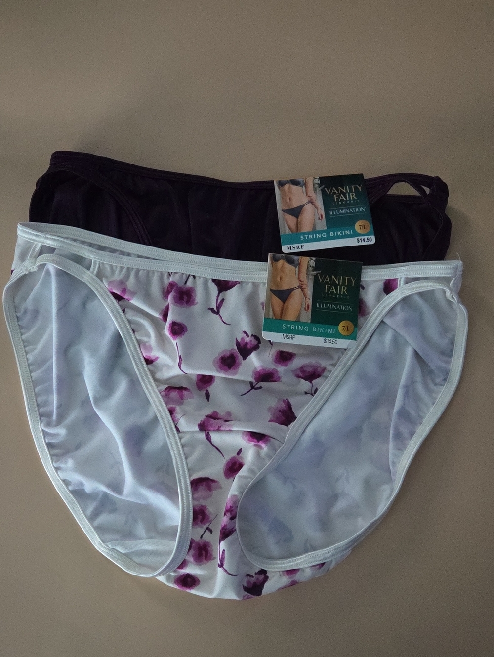 Vanity Fair Illumination String Bikini Panties Set Of 2 Size 7 L